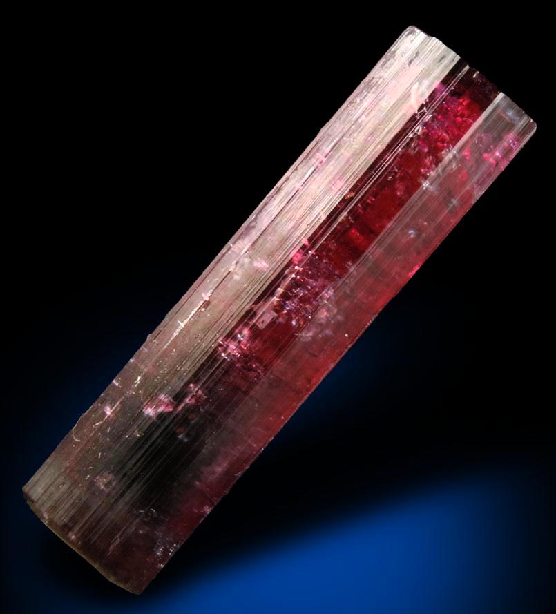 Elbaite var. Rubellite Tourmaline (doubly-terminated) from Cruzeiro Mine, So Jose da Safira, Minas Gerais, Brazil