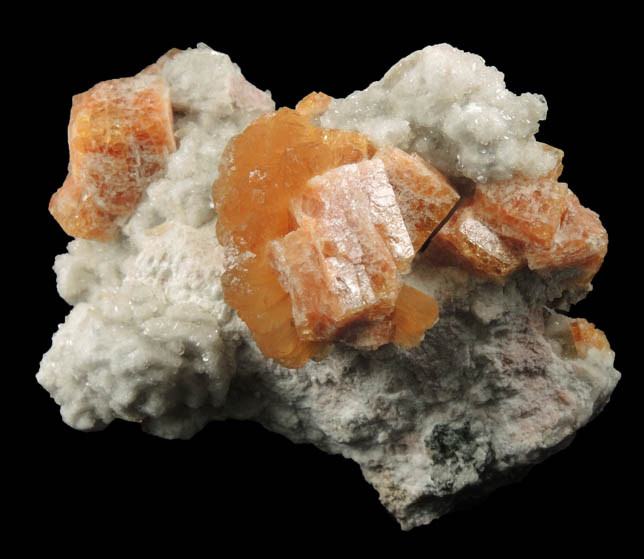 Chabazite and Stellerite with Calcite from Sokolovskiy Mine, Rudnyy, Kustanay Oblast, Kazakhstan