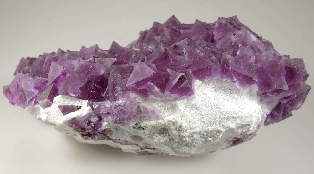 Fluorite over Quartz from De'an Mine, Wushan, Jiangxi Province, China