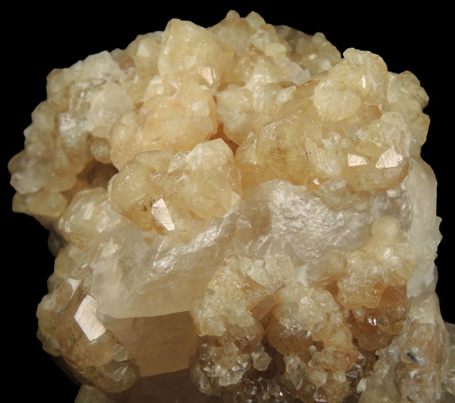 Grossular Garnet and Calcite (floater cluster crystallized on all sides) from Handan, Hebei, China