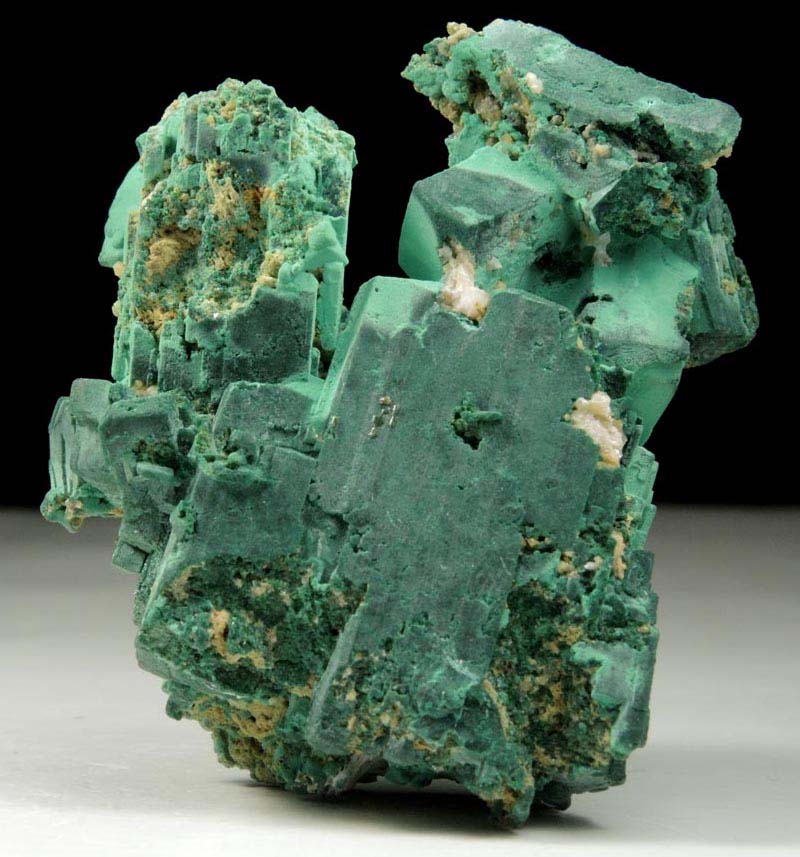 Malachite pseudomorphs after Azurite from 1st Oxide Zone, Upper Level, Tsumeb Mine, Otavi-Bergland District, Oshikoto, Namibia