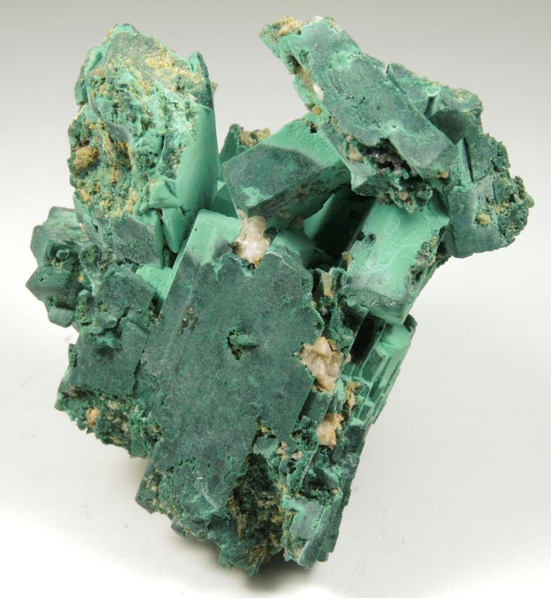 Malachite pseudomorphs after Azurite from 1st Oxide Zone, Upper Level, Tsumeb Mine, Otavi-Bergland District, Oshikoto, Namibia