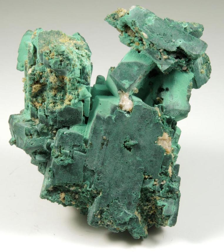 Malachite pseudomorphs after Azurite from 1st Oxide Zone, Upper Level, Tsumeb Mine, Otavi-Bergland District, Oshikoto, Namibia