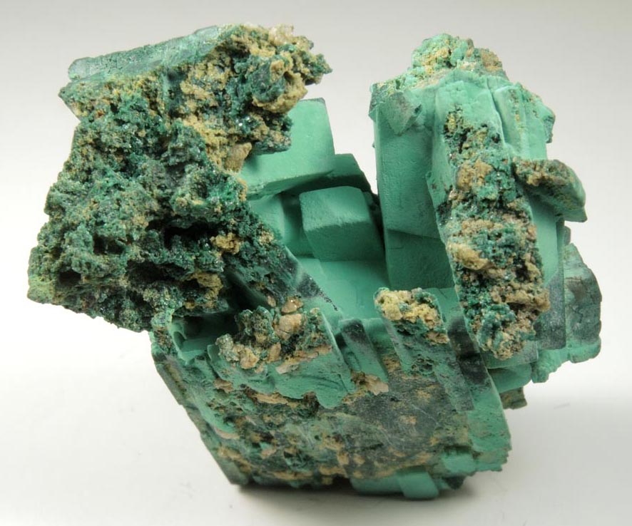 Malachite pseudomorphs after Azurite from 1st Oxide Zone, Upper Level, Tsumeb Mine, Otavi-Bergland District, Oshikoto, Namibia