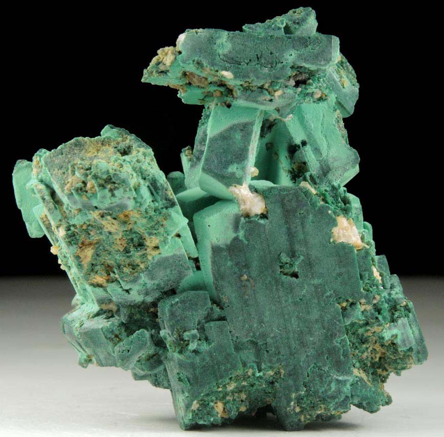 Malachite pseudomorphs after Azurite from 1st Oxide Zone, Upper Level, Tsumeb Mine, Otavi-Bergland District, Oshikoto, Namibia