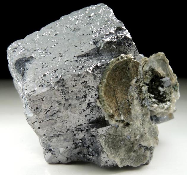 Galena (with unusual complex parallel faces) from Brushy Creek Mine, Viburnum Trend, Reynolds County, Missouri