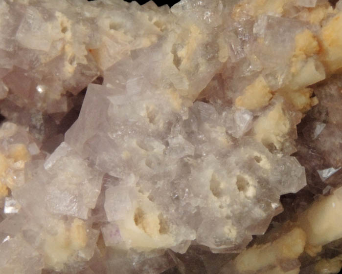 Barite epimorphs after Laumontite with Fluorite from Buck Mine, Cripple Creek Mining District, Teller County, Colorado