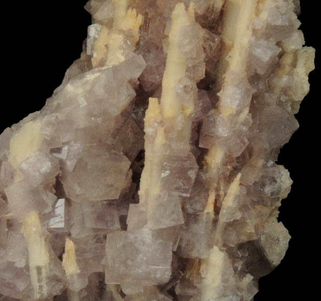 Barite epimorphs after Laumontite with Fluorite from Buck Mine, Cripple Creek Mining District, Teller County, Colorado