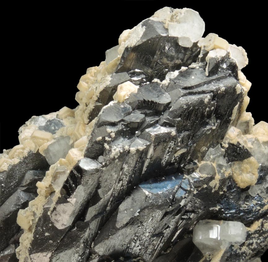 Ferberite, Siderite, Fluorapatite, Pyrite from Panasqueira Mine, Barroca Grande, 21 km. west of Fundao, Castelo Branco, Portugal