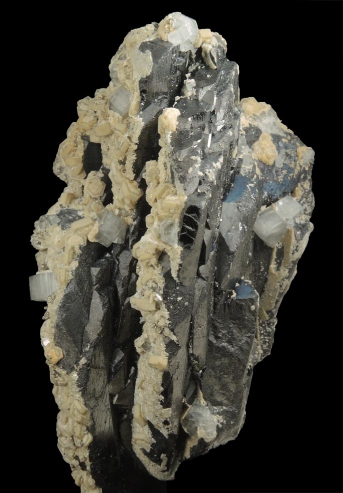 Ferberite, Siderite, Fluorapatite, Pyrite from Panasqueira Mine, Barroca Grande, 21 km. west of Fundao, Castelo Branco, Portugal