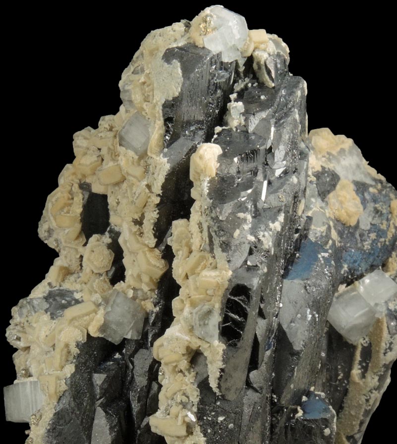 Ferberite, Siderite, Fluorapatite, Pyrite from Panasqueira Mine, Barroca Grande, 21 km. west of Fundao, Castelo Branco, Portugal