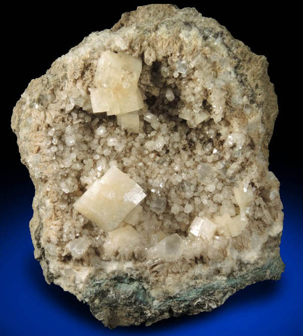 Chabazite on Quartz from Upper New Street Quarry, Paterson, Passaic County, New Jersey