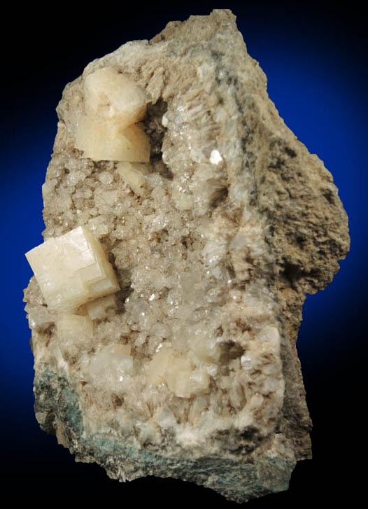 Chabazite on Quartz from Upper New Street Quarry, Paterson, Passaic County, New Jersey