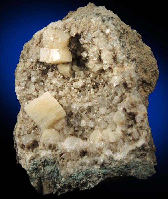 Chabazite on Quartz from Upper New Street Quarry, Paterson, Passaic County, New Jersey