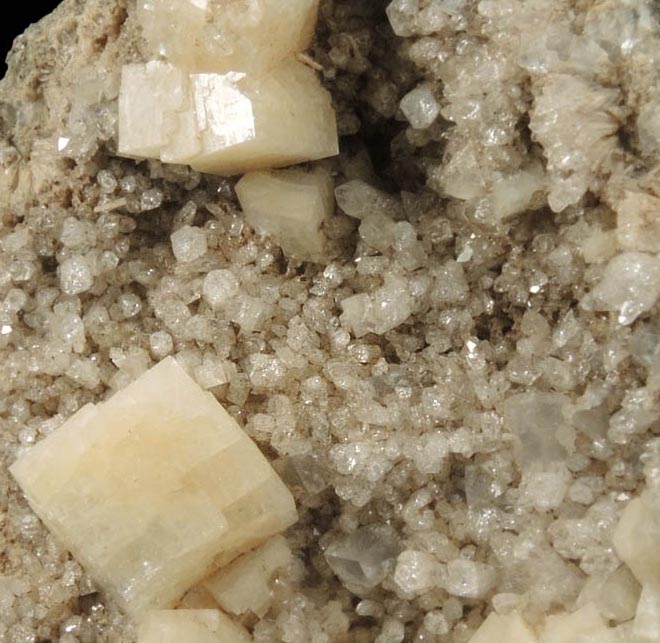 Chabazite on Quartz from Upper New Street Quarry, Paterson, Passaic County, New Jersey