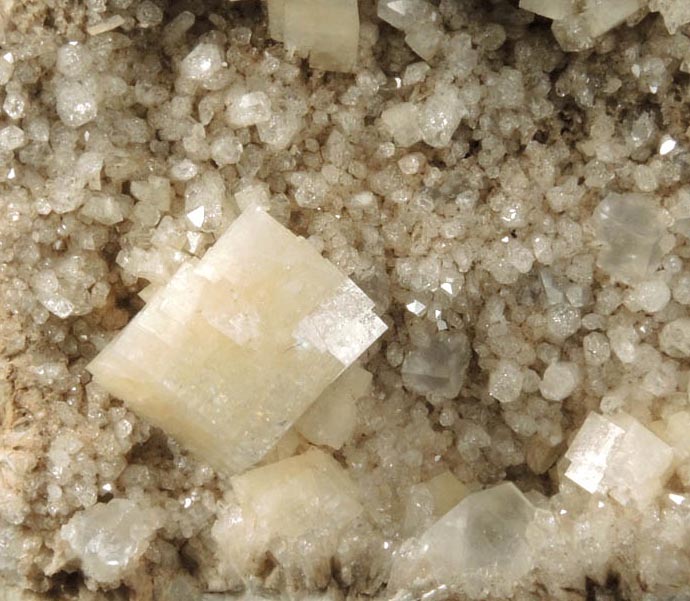Chabazite on Quartz from Upper New Street Quarry, Paterson, Passaic County, New Jersey