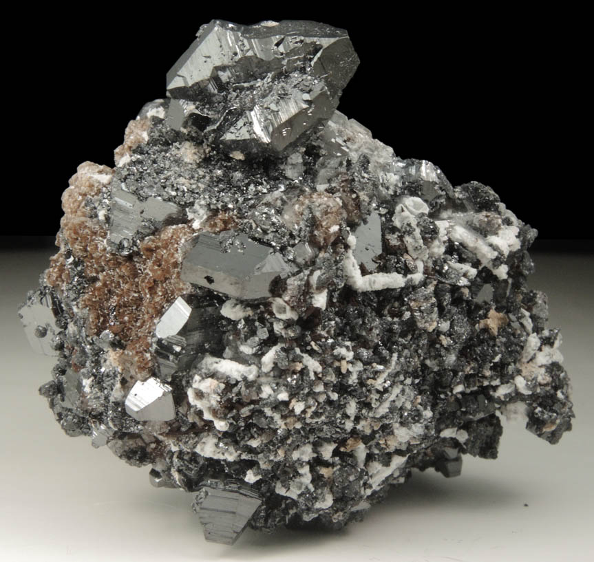 Braunite-II and Calcite from N'Chwaning II Mine, Kalahari Manganese Field, Northern Cape Province, South Africa