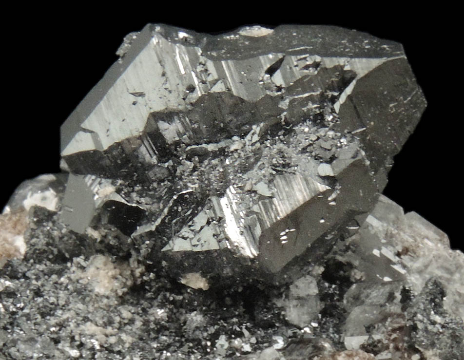 Braunite-II and Calcite from N'Chwaning II Mine, Kalahari Manganese Field, Northern Cape Province, South Africa