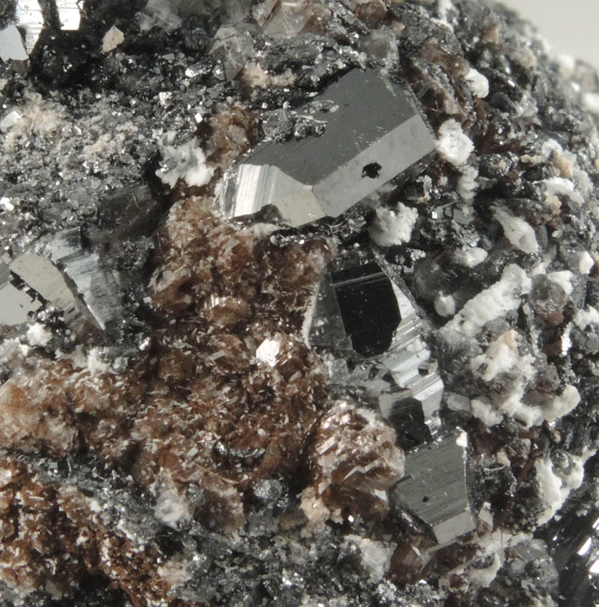 Braunite-II and Calcite from N'Chwaning II Mine, Kalahari Manganese Field, Northern Cape Province, South Africa