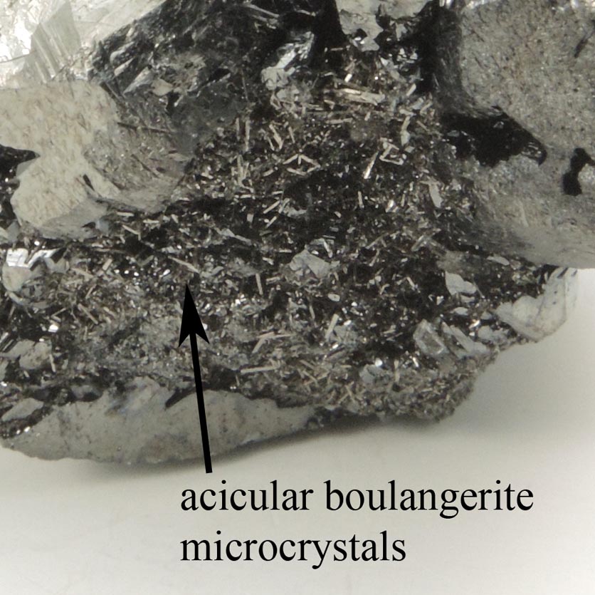 Bournonite (cyclic twinned crystals) with Boulangerite micros from Yaogangxian Mine, 32 km southeast of Chenzhou, Hunan, China