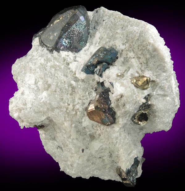 Pyrite with Chalcocite coating plus Quartz from Milpillas Mine, Cuitaca, Sonora, Mexico