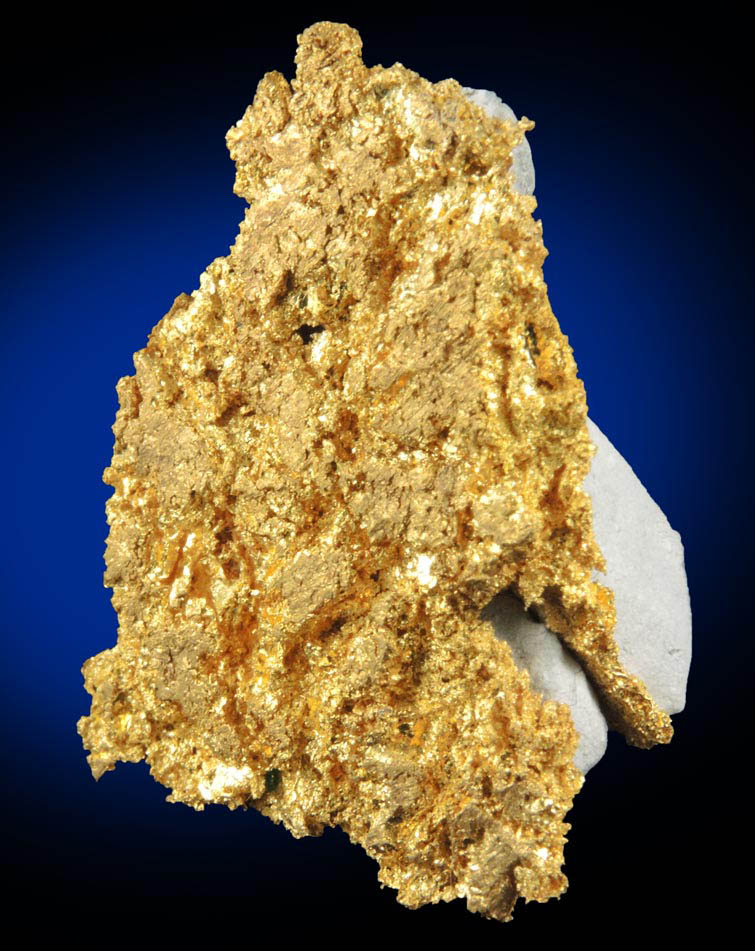 Gold (native gold) on Quartz from Mother Lode Belt, Tuolumne County, California