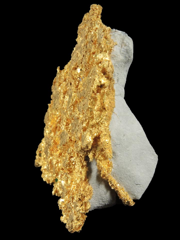 Gold (native gold) on Quartz from Mother Lode Belt, Tuolumne County, California