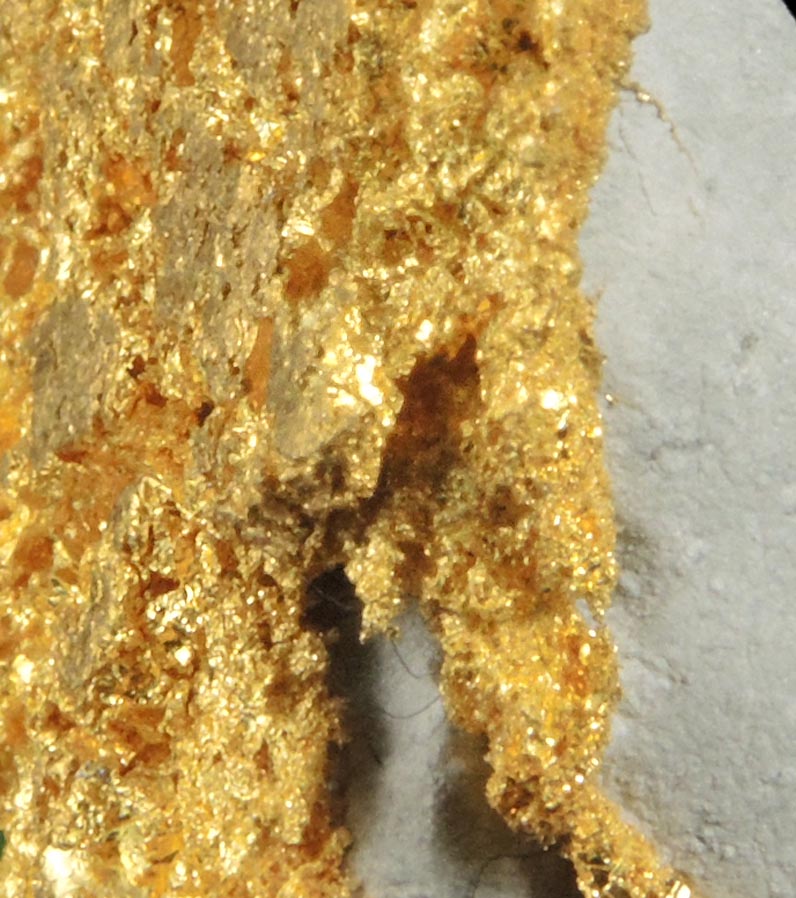 Gold (native gold) on Quartz from Mother Lode Belt, Tuolumne County, California