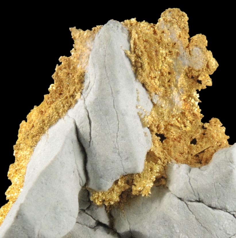 Gold (native gold) on Quartz from Mother Lode Belt, Tuolumne County, California