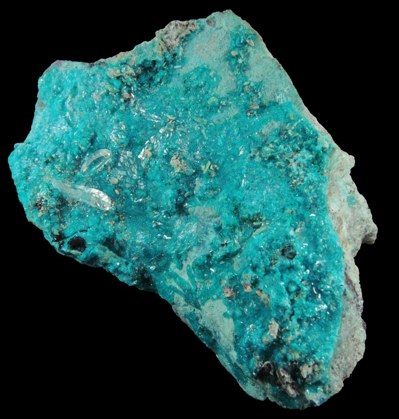 Dioptase and Chrysocolla with Quartz from Milpillas Mine, Cuitaca, Sonora, Mexico