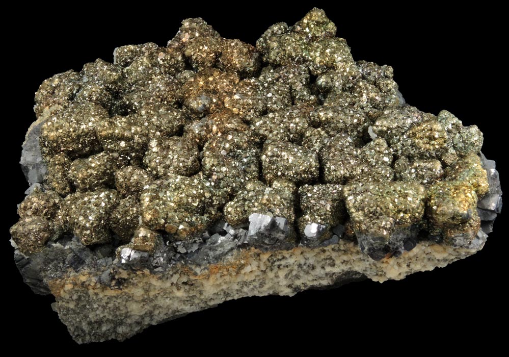 Pyrite over Galena from Buick Mine, Bixby, Viburnum Trend, Iron County, Missouri