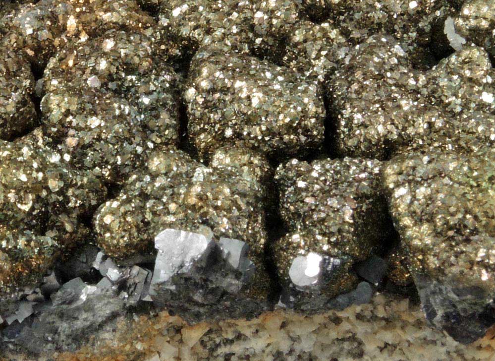 Pyrite over Galena from Buick Mine, Bixby, Viburnum Trend, Iron County, Missouri