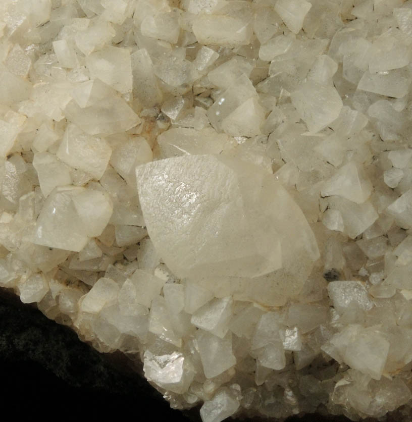 Calcite (twinned crystals) over Stilbite from Moore's Station Quarry, 44 km northeast of Philadelphia, Mercer County, New Jersey