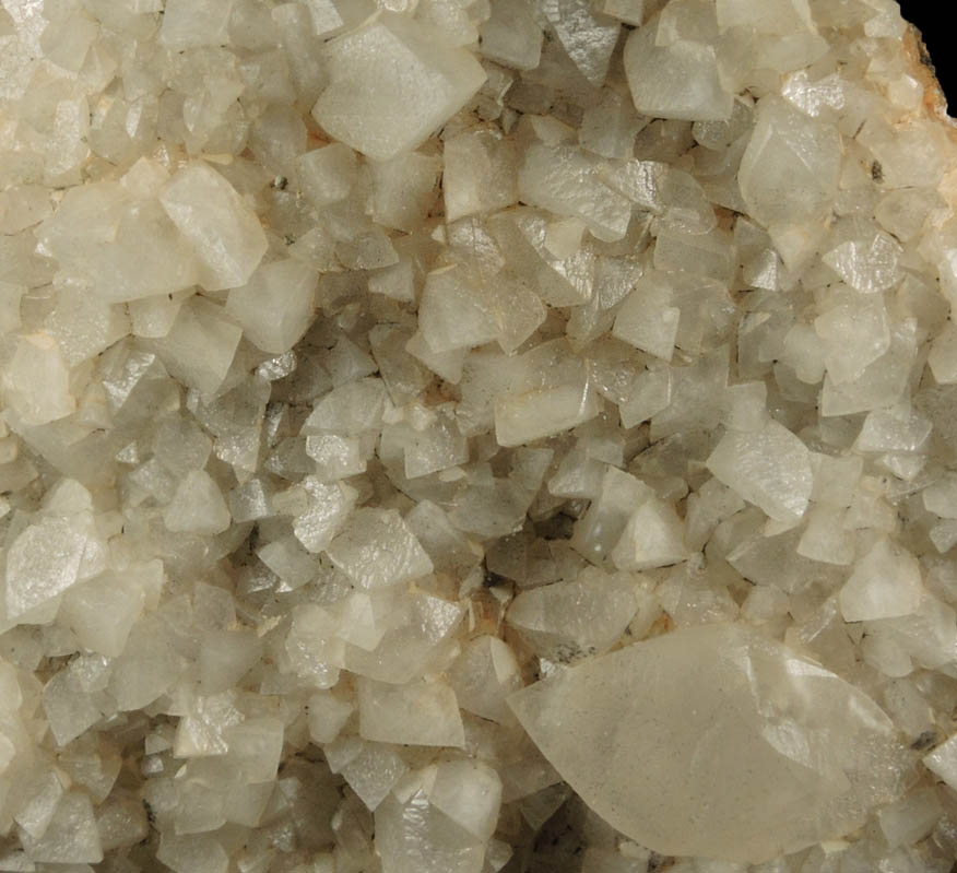 Calcite (twinned crystals) over Stilbite from Moore's Station Quarry, 44 km northeast of Philadelphia, Mercer County, New Jersey