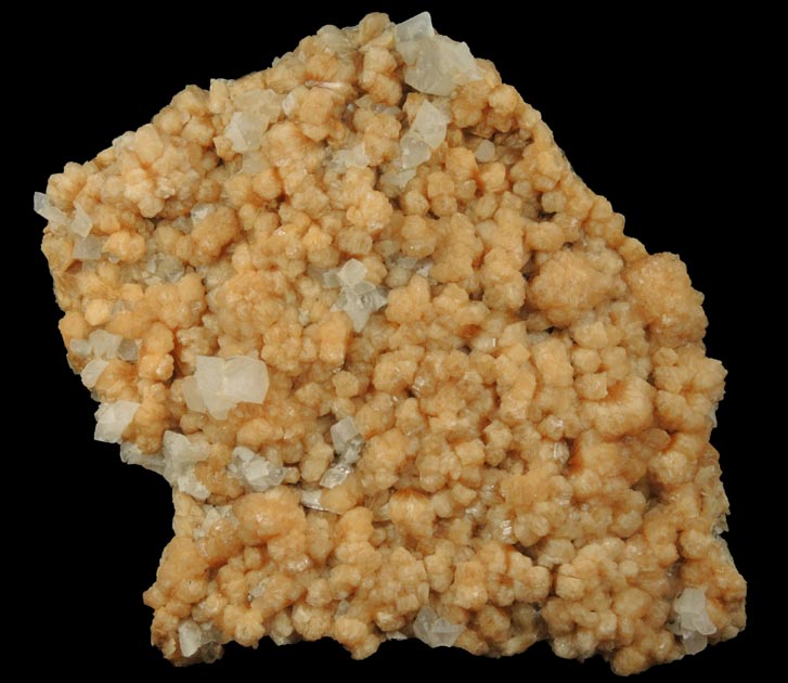 Stilbite with Calcite from Moore's Station Quarry, 44 km northeast of Philadelphia, Mercer County, New Jersey