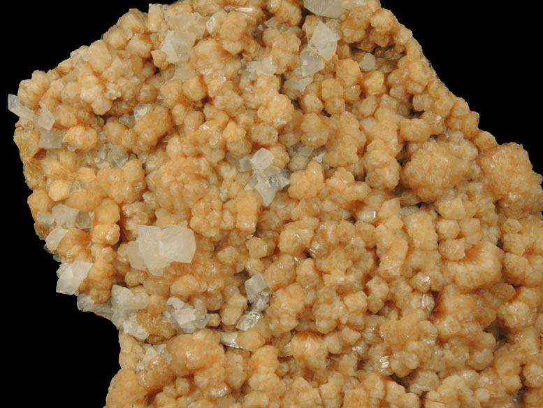 Stilbite with Calcite from Moore's Station Quarry, 44 km northeast of Philadelphia, Mercer County, New Jersey