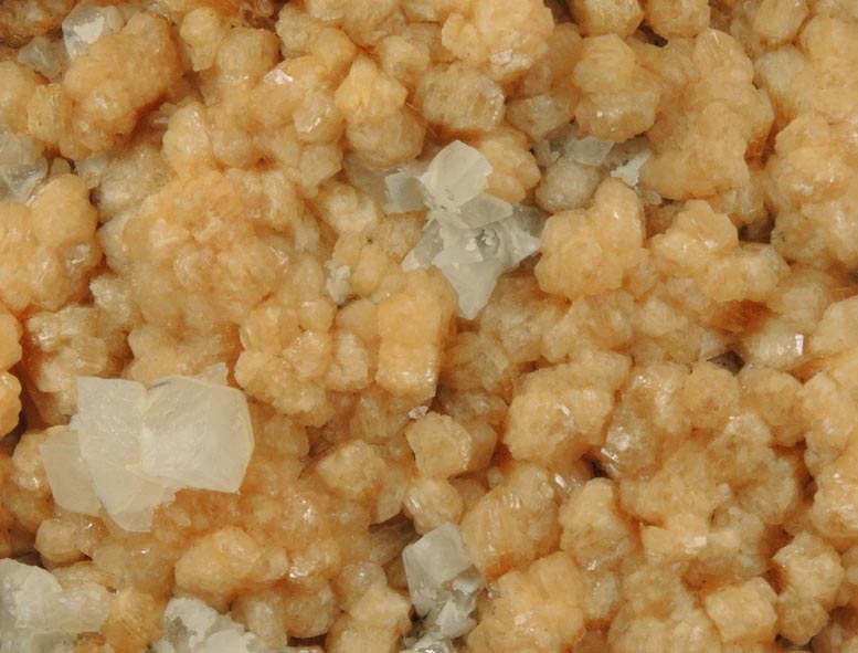 Stilbite with Calcite from Moore's Station Quarry, 44 km northeast of Philadelphia, Mercer County, New Jersey