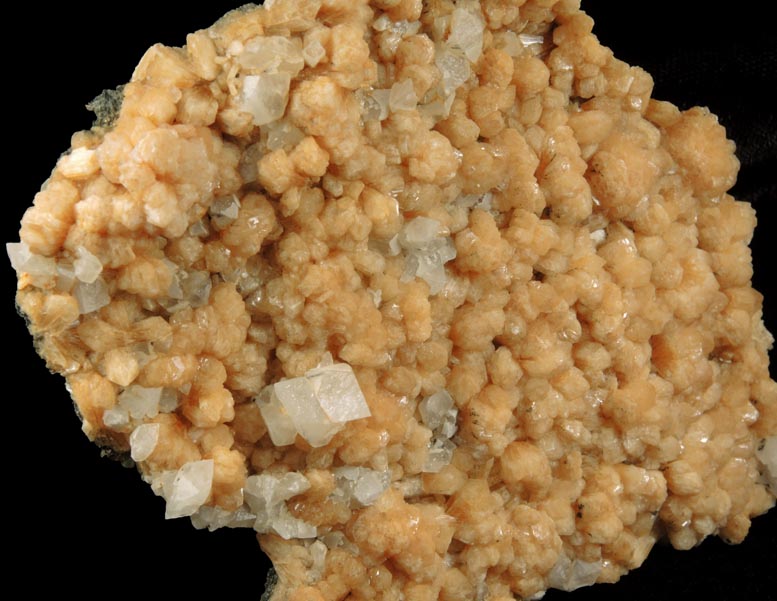 Stilbite with Calcite from Moore's Station Quarry, 44 km northeast of Philadelphia, Mercer County, New Jersey