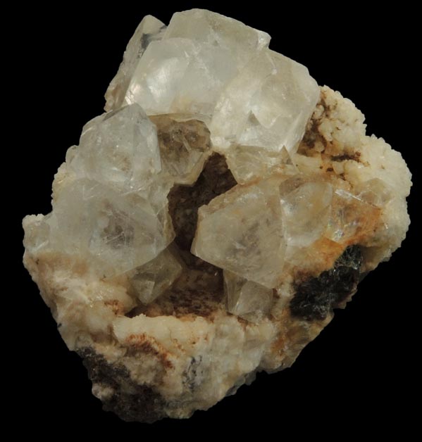 Fluorite on Calcite from Old Mine Plaza, Trumbull, Fairfield County, Connecticut