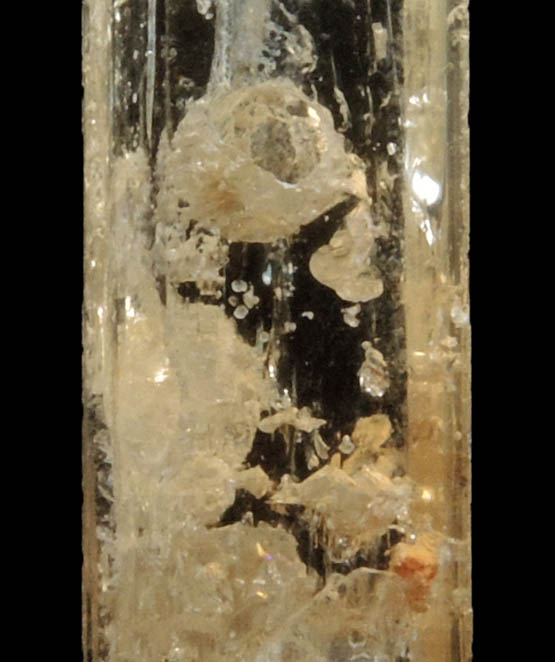 Topaz var. Imperial Topaz with unusual inclusions from Solwezi, North-Western Province, Zambia