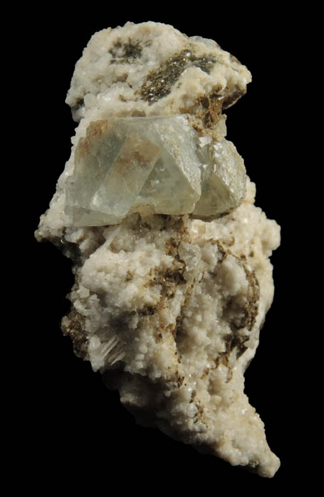 Fluorite on Calcite from Old Mine Plaza, Trumbull, Fairfield County, Connecticut