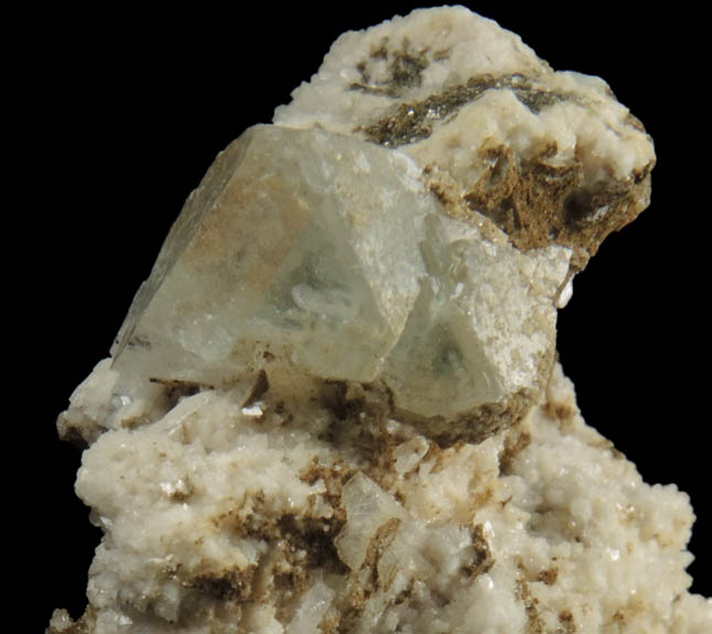 Fluorite on Calcite from Old Mine Plaza, Trumbull, Fairfield County, Connecticut