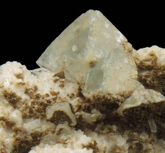 Fluorite on Calcite from Old Mine Plaza, Trumbull, Fairfield County, Connecticut