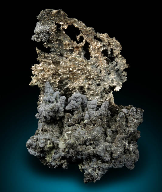 Silver (naturally crystallized native silver) with Acanthite from Deer Horn Mine, Cobalt District, Ontario, Canada