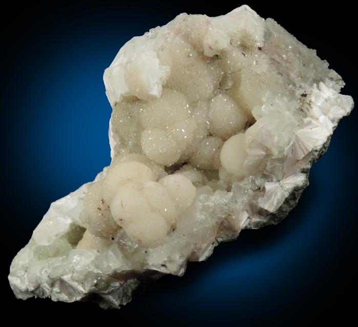 Pectolite with Apophyllite on Datolite from Millington Quarry, Bernards Township, Somerset County, New Jersey