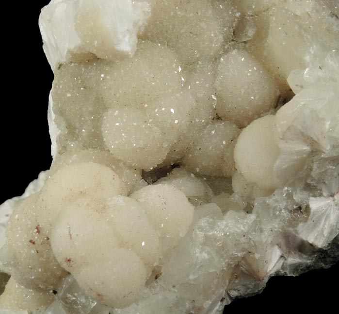 Pectolite with Apophyllite on Datolite from Millington Quarry, Bernards Township, Somerset County, New Jersey