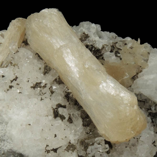 Stilbite, Apophyllite, Quartz, Chamosite from Prospect Park Quarry, Prospect Park, Passaic County, New Jersey