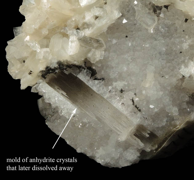 Stilbite on Quartz pseudomorphs after Anhydrite from Prospect Park Quarry, Prospect Park, Passaic County, New Jersey