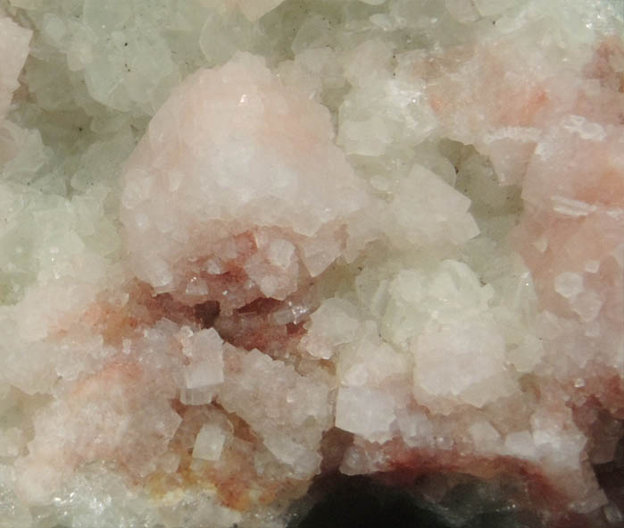 Gmelinite and Calcite on Prehnite from Upper New Street Quarry, Paterson, Passaic County, New Jersey