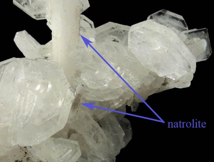 Natrolite with Apophyllite overgrowth from Millington Quarry, Bernards Township, Somerset County, New Jersey